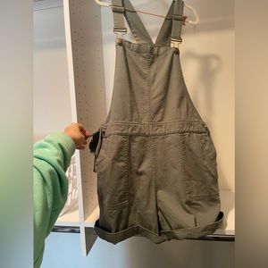 Toad & Co organic cotton olive overalls